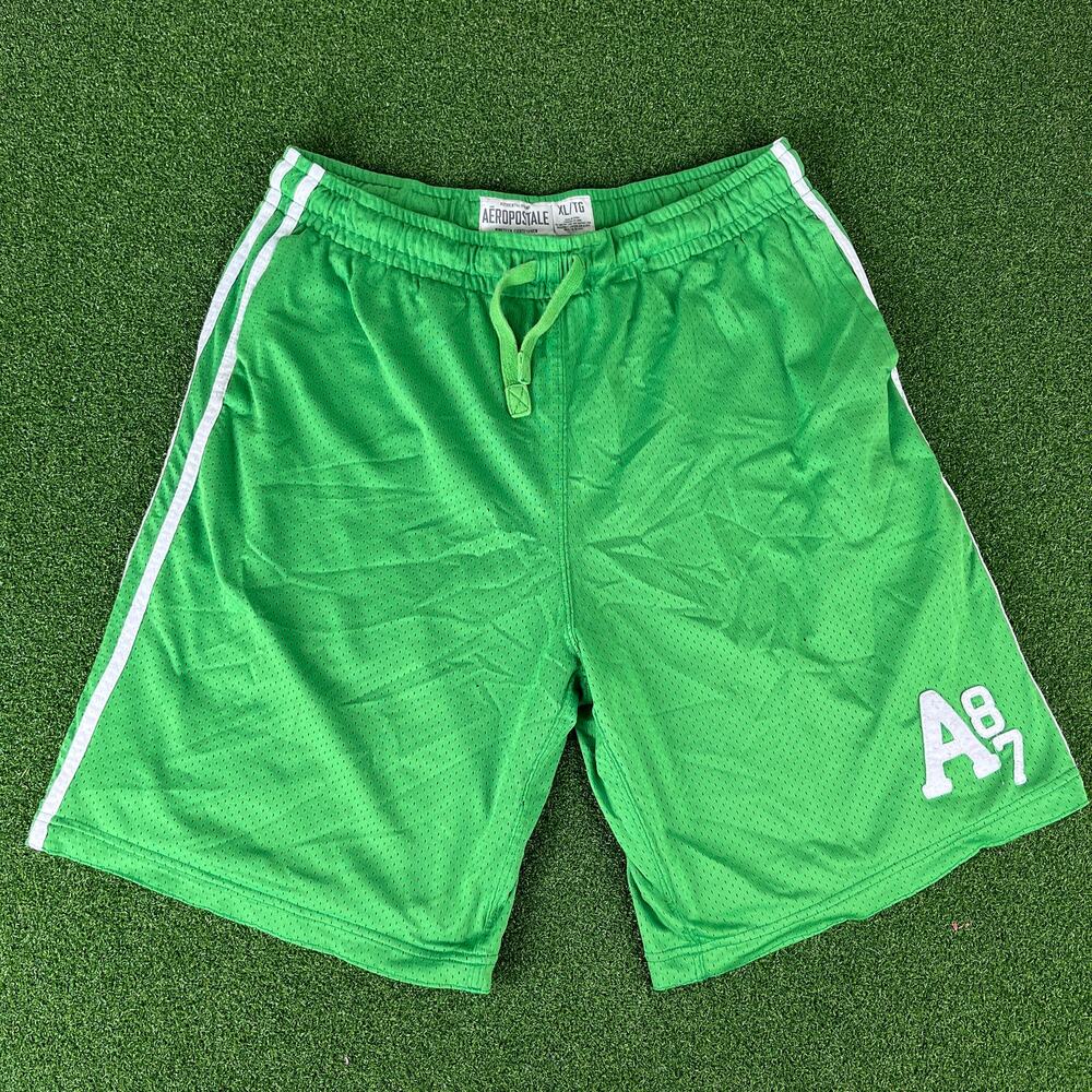 Vintage Aeropostale Green Mesh Athletic Shorts Sz XL